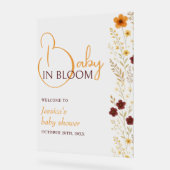 Baby in Bloom Autumn Baby shower Welkom Acryl Bord (Hoek)