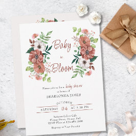 Baby in Bloom Autumn Flowers Baby shower Kaart