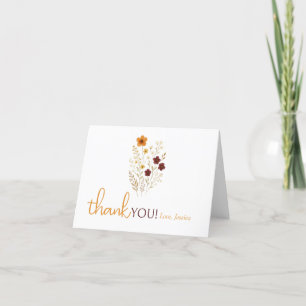 Baby in Bloom Autumn Wildflowers Baby shower Bedankkaart