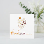 Baby in Bloom Autumn Wildflowers Baby shower Bedankkaart (Staand voorkant)