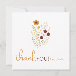 Baby in Bloom Autumn Wildflowers Baby shower Bedankkaart