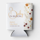 Baby in Bloom Autumn Wildflowers Baby shower Blikjeskoeler (Voorkant)