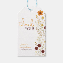 Baby in Bloom Autumn Wildflowers Baby shower Cadeaulabel