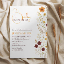 Baby in Bloom Autumn Wildflowers Baby shower
