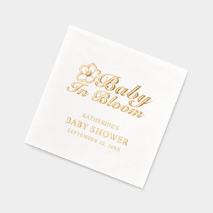 Baby In Bloom Baby Shower Aangepaste Naam Datum Ec Folie Servetten
