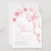 Baby In Bloom Baby Shower Arched Invitation  Kaart (Voorkant)