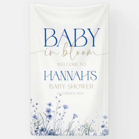 Baby in Bloom baby shower banner (Verticaal)