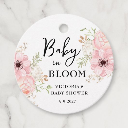 Baby in Bloom Baby shower Bedankjes Labels (Voorkant)