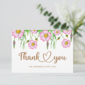 Baby In Bloom Baby Shower bedankkaart Kaart (Staand voorkant)