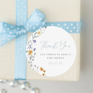 Baby in Bloom Baby shower Bedankt Ronde Sticker