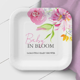 Baby in Bloom Baby shower Beschikbaar Papieren Bordje
