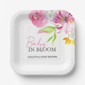 Baby in Bloom Baby shower Beschikbaar Papieren Bordje (Voorkant)