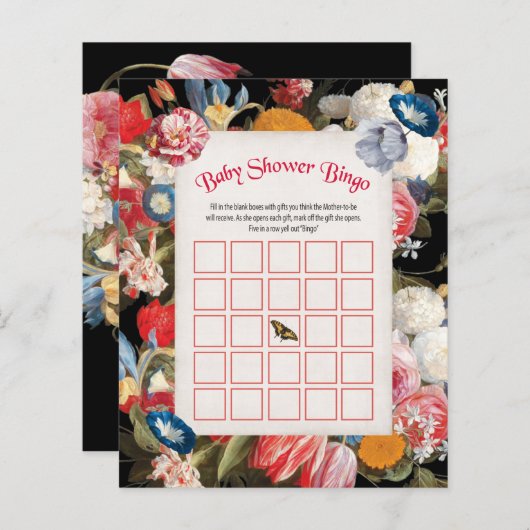 Baby in Bloom Baby shower Bingo Game (Voorkant / Achterkant)