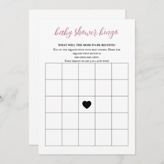 Baby in Bloom Baby shower Bingo Programmakaart (Voorkant / Achterkant)