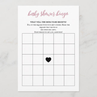 Baby in Bloom Baby shower Bingo Programmakaart