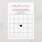 Baby in Bloom Baby shower Bingo Programmakaart (Voorkant)