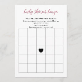 Baby in Bloom Baby shower Bingo Programmakaart