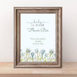 Baby in Bloom Baby shower Bloem Bar Teken Poster