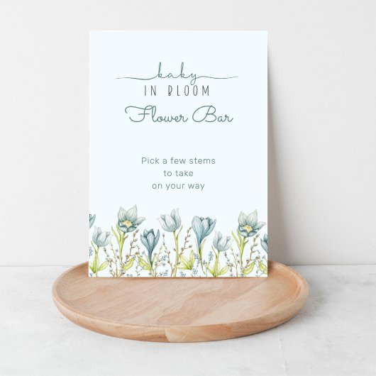 Baby in Bloom Baby shower Bloem Bar Teken Poster