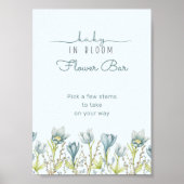 Baby in Bloom Baby shower Bloem Bar Teken Poster (Voorkant)