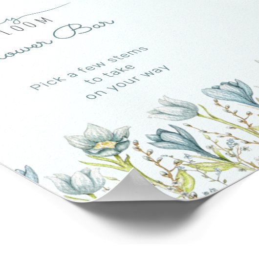 Baby in Bloom Baby shower Bloem Bar Teken Poster (Hoek)