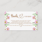 Baby in bloom baby shower boeken voor de baby informatiekaartje (Voorkant)