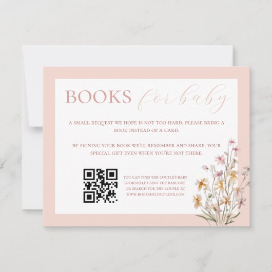 Baby in Bloom Baby shower Book Kaart Notitiekaartje (Voorkant)