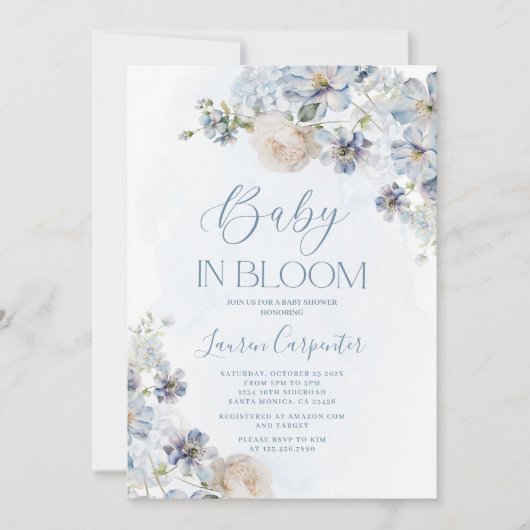 Baby in Bloom Baby shower Boy Kaart (Voorkant)