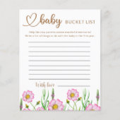 Baby in bloom baby shower bucket list (Voorkant)