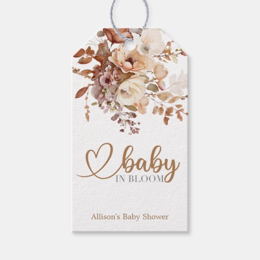 Baby in Bloom Baby shower Cadeaulabel (Voorkant)