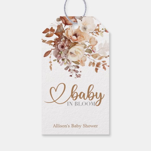 Baby in Bloom Baby shower Cadeaulabel (Achterkant)