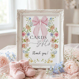 Baby in Bloom Baby Shower Card Gifts Sign Poster