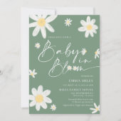 Baby in Bloom Baby shower Daisy Sage Green Kaart (Voorkant)