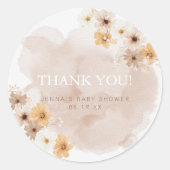 Baby in Bloom Baby shower Dank U Sticker (Voorkant)