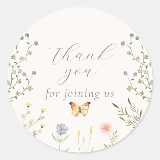 Baby in Bloom Baby shower Dank U Stickers (Voorkant)