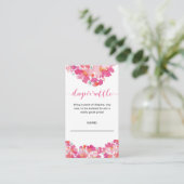 Baby in Bloom Baby shower Diaper Raffle Floral Informatiekaartje (Staand voorkant)