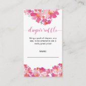 Baby in Bloom Baby shower Diaper Raffle Floral Informatiekaartje (Voorkant)