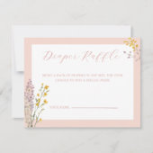Baby in Bloom Baby shower Diaper Raffle Kaart Notitiekaartje (Voorkant)
