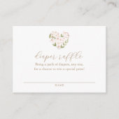 Baby in Bloom Baby shower Diaper Raffle Ticket Informatiekaartje (Voorkant)