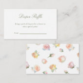 Baby in Bloom Baby Shower Diaper Raffle Ticket Informatiekaartje (Voorkant / Achterkant)