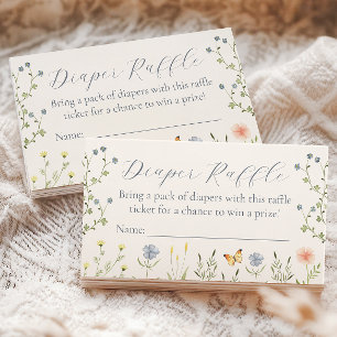 Baby in Bloom Baby shower Diaper Raffle Ticket Informatiekaartje
