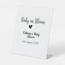 Baby in bloom baby shower eenvoudig zwart hart dat