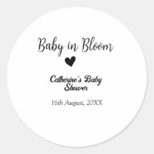 Baby in bloom baby shower eenvoudig zwart hart dat