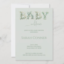 Baby in Bloom Baby Shower Eucalyptus Uitnodiging
