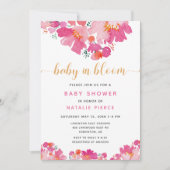 Baby in Bloom Baby shower Floral QR Code Registry Kaart (Voorkant)