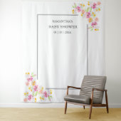 Baby in Bloom Baby shower Foto Achtergrond Wandkleed (In situ)