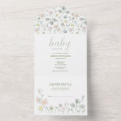 Baby in Bloom Baby shower Genderneutraal All In One Uitnodiging (Binnen)
