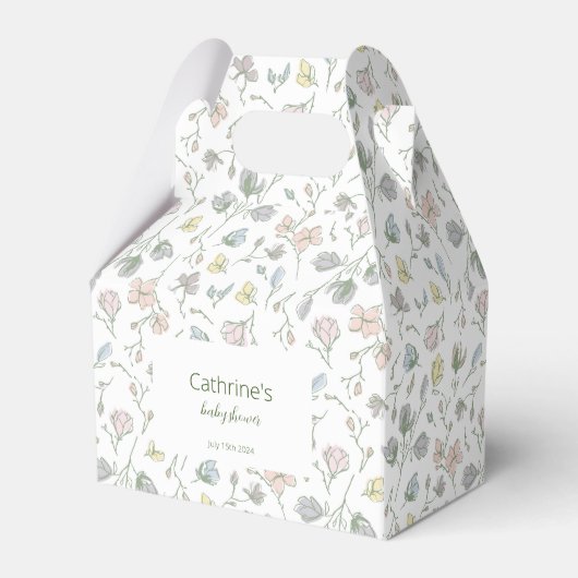 Baby in Bloom Baby shower Genderneutraal Bedankdoosjes (Voorkant Zijde)