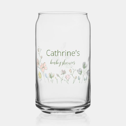 Baby in Bloom Baby shower Genderneutraal Blikvorm Glas (Voorkant)