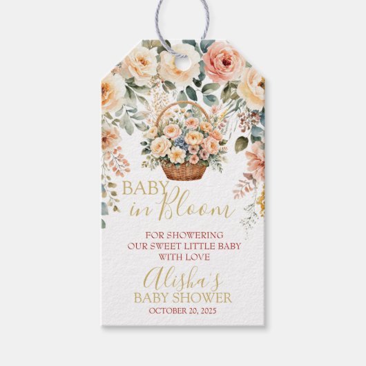Baby in Bloom Baby shower Gift Label Cadeaulabel (Voorkant)